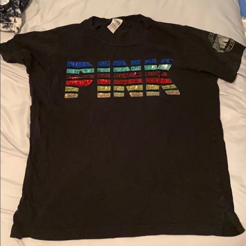 Victoria secret Pink black tee